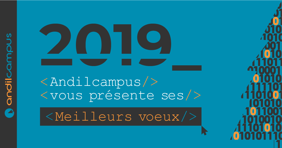 Andilcampus's tweet photo. AndilCampus vous prĂ©sente ses meilleurs vĆux 2019 !
#meilleursvoeux #bonneannee #happynewyear
#chefdeprojetdigital #communitymanager #webmaster #elearning #formation #formationĂ distance
#formationenligne #digital #numerique #metiersdudigital #formationsdigitales https://t.co/NJz2DHqNvu