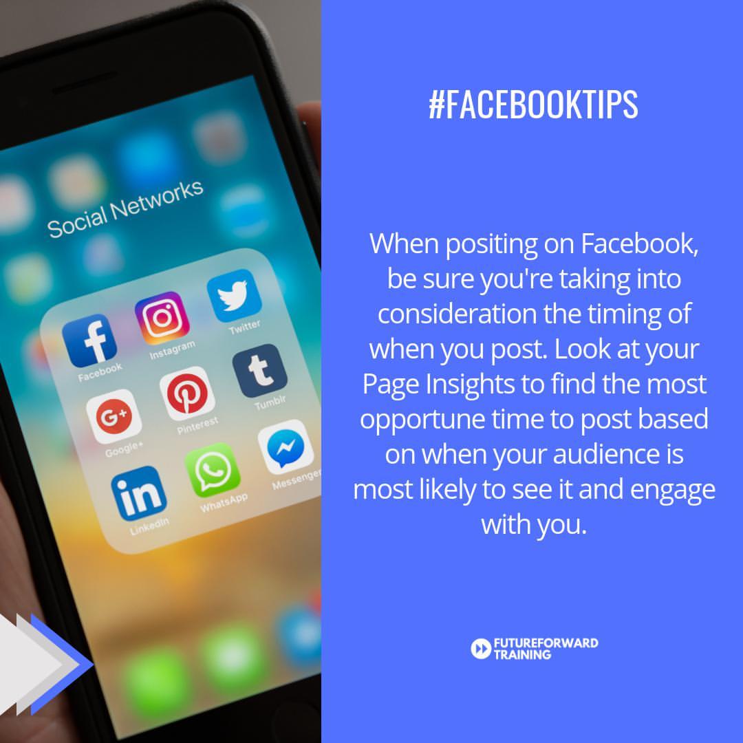 futureforwardme's tweet image. &quot;When&quot; you&apos;re posting on Facebook is really important. Have you reviewed your Page Insights lately?

#facebooktips #digitalmarketing