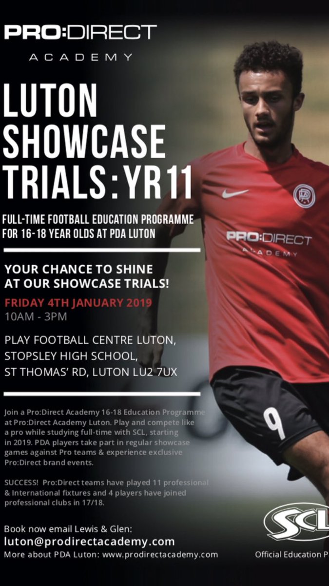 Please RT <a href="/pfluton/">PlayFootball Luton</a> PRO:Direct Football Academy for current Year 11’s - prodirectacademy.com/academies/unit…