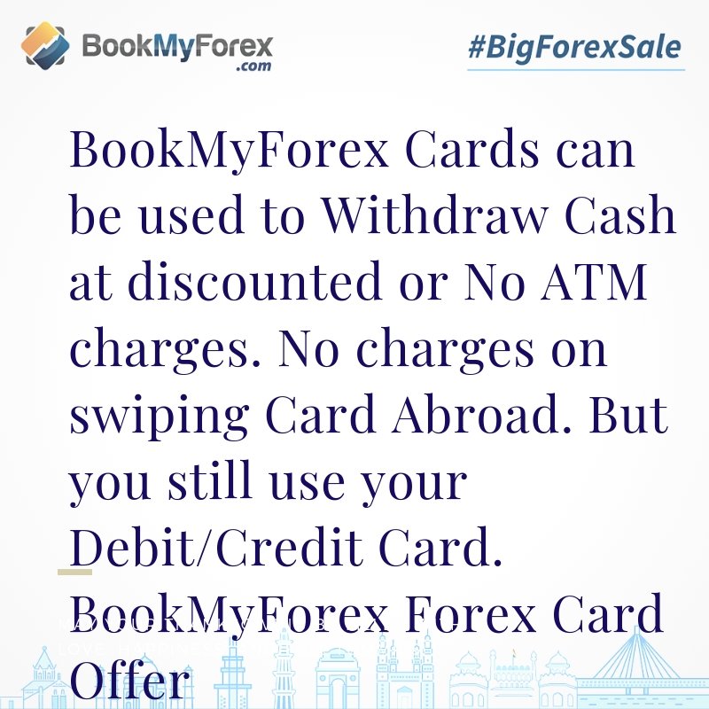Bookmyforex On Twitter Bookmyforex Cards Have Free Atm Withdrawals - 