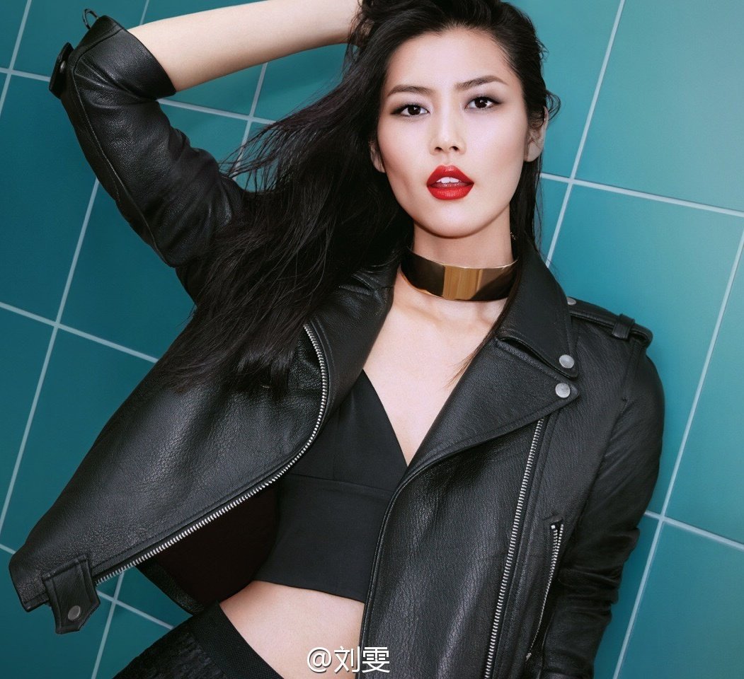 Can't go wrong with leather and lipstick.