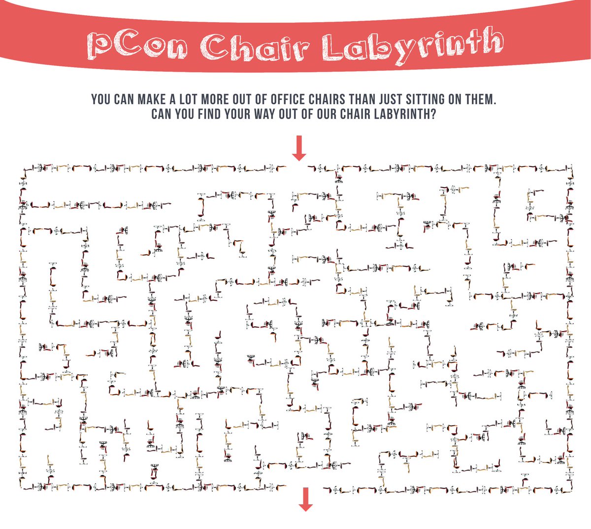 pCon_solutions's tweet image. The year is still young, and to get used to work again, we have a little quiz for you - of course made with #pConplanner. can you find the way through? 
And by the way: What do you think, how many chairs were used for this labyrinth?
