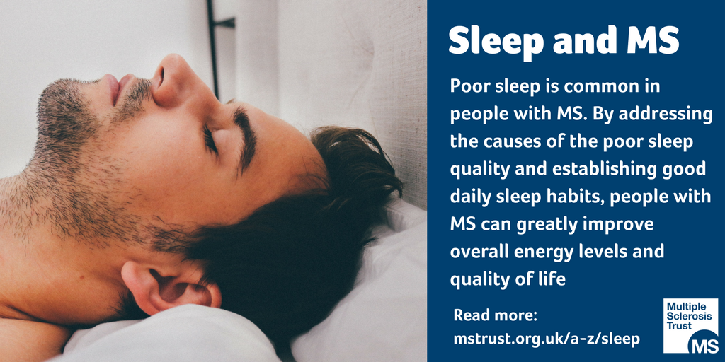 Do you sometimes struggle to get a good night's sleep😴? Poor sleep is common in people with MS, with about 50% of people experiencing some form of sleep disturbance. We have some tips for improving sleep quality on our website: mstrust.org.uk/life-ms/wellbe…

#FestivalOfSleepDay