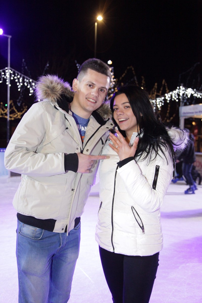 For the second year running we have had a proposal on the ice when, yesterday, Alen popped the big question to Ajsa and she said a resounding "YES!".

Huge congratulations to you both! 

Love is certainly in the air when couples visit the <a href="/DerbyCQ/">Cathedral Quarter</a> ice rink! ❤️

#Derby #Proposal