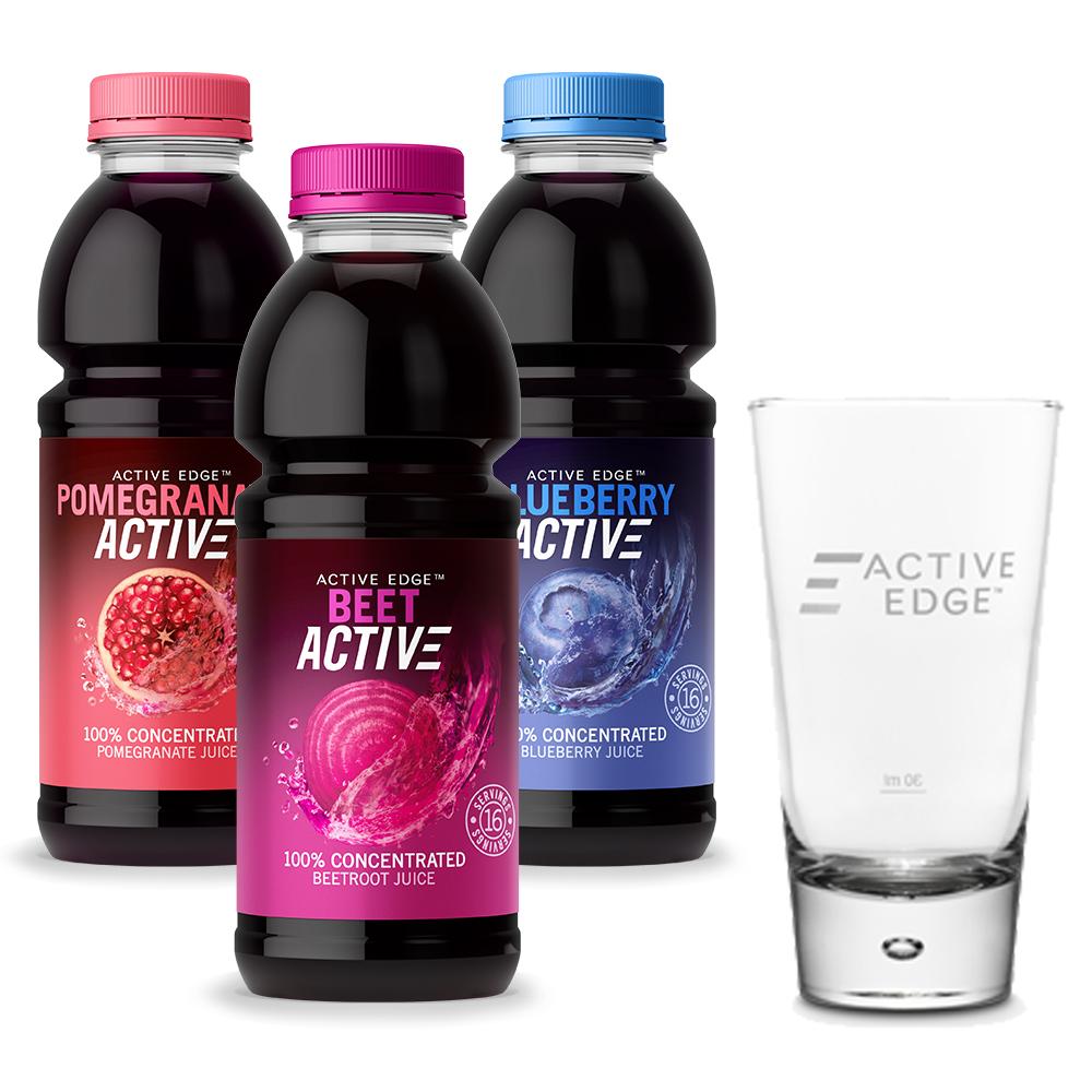 activeedge_'s tweet image. Enjoy this winter offer but be quick as it's only available while stocks last!

BlueberryActive, BeetActive and PomegranateActive 473ml bottles and Active Edge glass for just £34.00

Shop now - ow.ly/dldb30naHoW