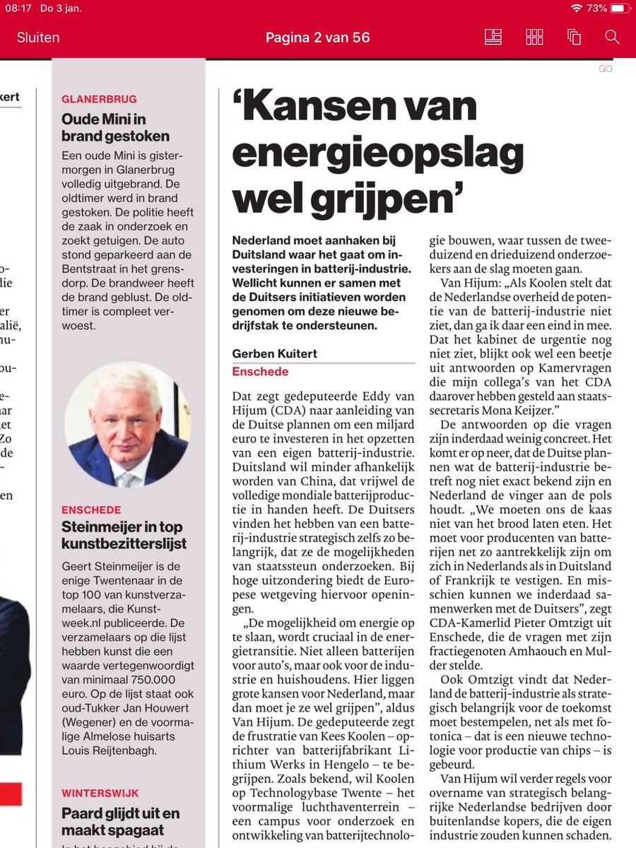 PVV_Overijssel's tweet image. Kansen? En waar was @CDAOverijssel toen er kansen waren/nog steeds zijn voor @twenteairport ? @vanHijum wil per se dat #LithiumWerks slaagt, want anders is het einde politieke carrière. Krijgt Kees Koolen geen 250 mln dan geen LithiumWerks #PVV #psov #PS2019