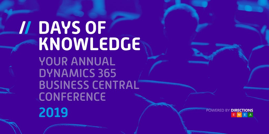 Want to join us at a new Scandinavian community-driven Microsoft Dynamics 365 Business Central Conference? Register now for Days of Knowledge, 24-25 May 2019 in Odense, Denmark #DaysOfKnowledge #DOK19 #msdyn365bc 
Read more at daysofknowledge.com
