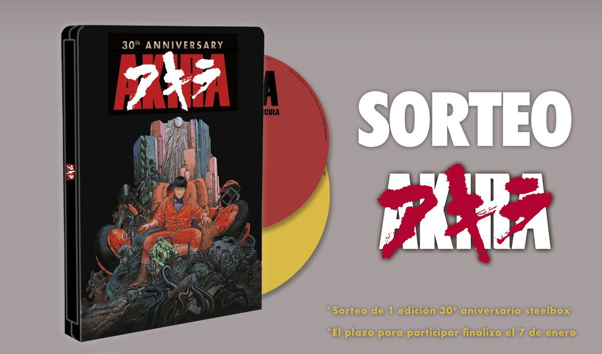 ¿Quires hacerte con esta edición 30º Aniversario de #Akira? RT + FOLLOW @SelectaVision + Etiqueta a un amigo + Usa #SorteoAkira30
¡Mucha suerte 😜!