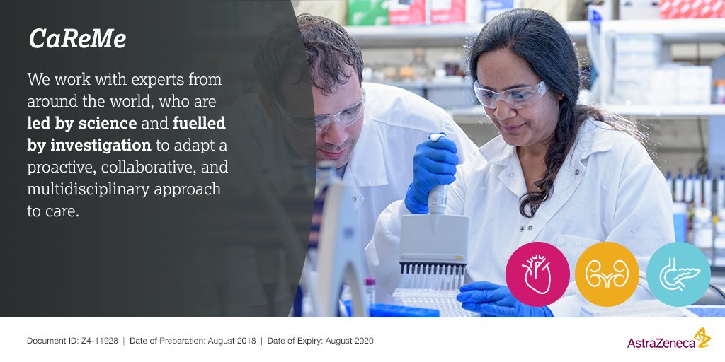 AstraZeneca's tweet photo. To help jointly address cardiovascular, renal and metabolic diseases, we want to go beyond treatment, supporting infrastructure and promoting coordination among #CVRM specialists and GPs. Find out about our #CaReMe approach: https://t.co/WR1dOQkq1V. #LetsCompleteThePicture https://t.co/uwmxeKCoUY