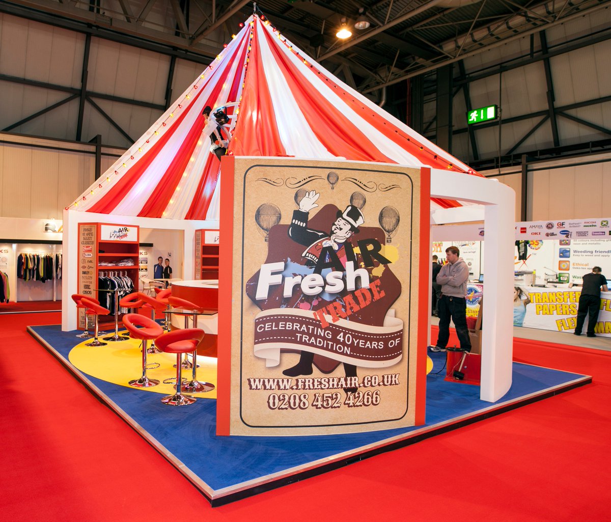 Stag_ExLtd's tweet photo. looking back over some older projects- love this "Big Top" themed stand at @PrintwearP #ThrowbackThursday #tradeshow https://t.co/FiCPnrPHjV