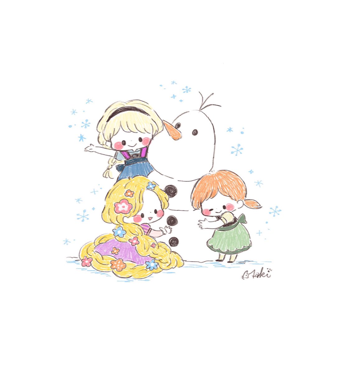 きゃらきゃらマキアート 前に描いたアナ雪らくがき アナ雪