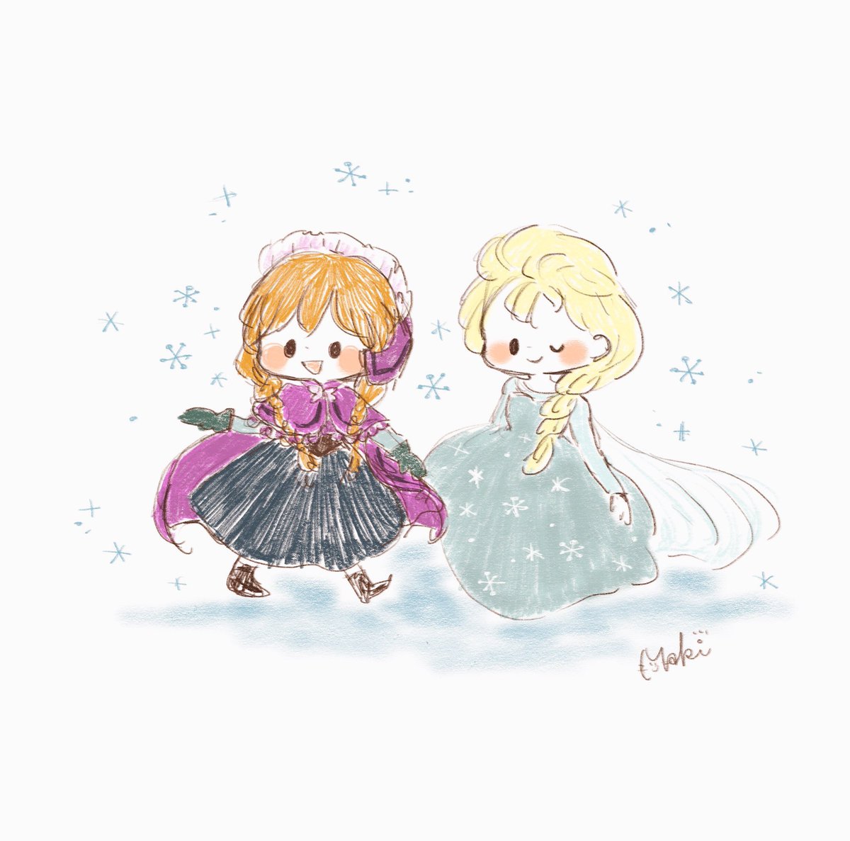 きゃらきゃらマキアート 前に描いたアナ雪らくがき アナ雪