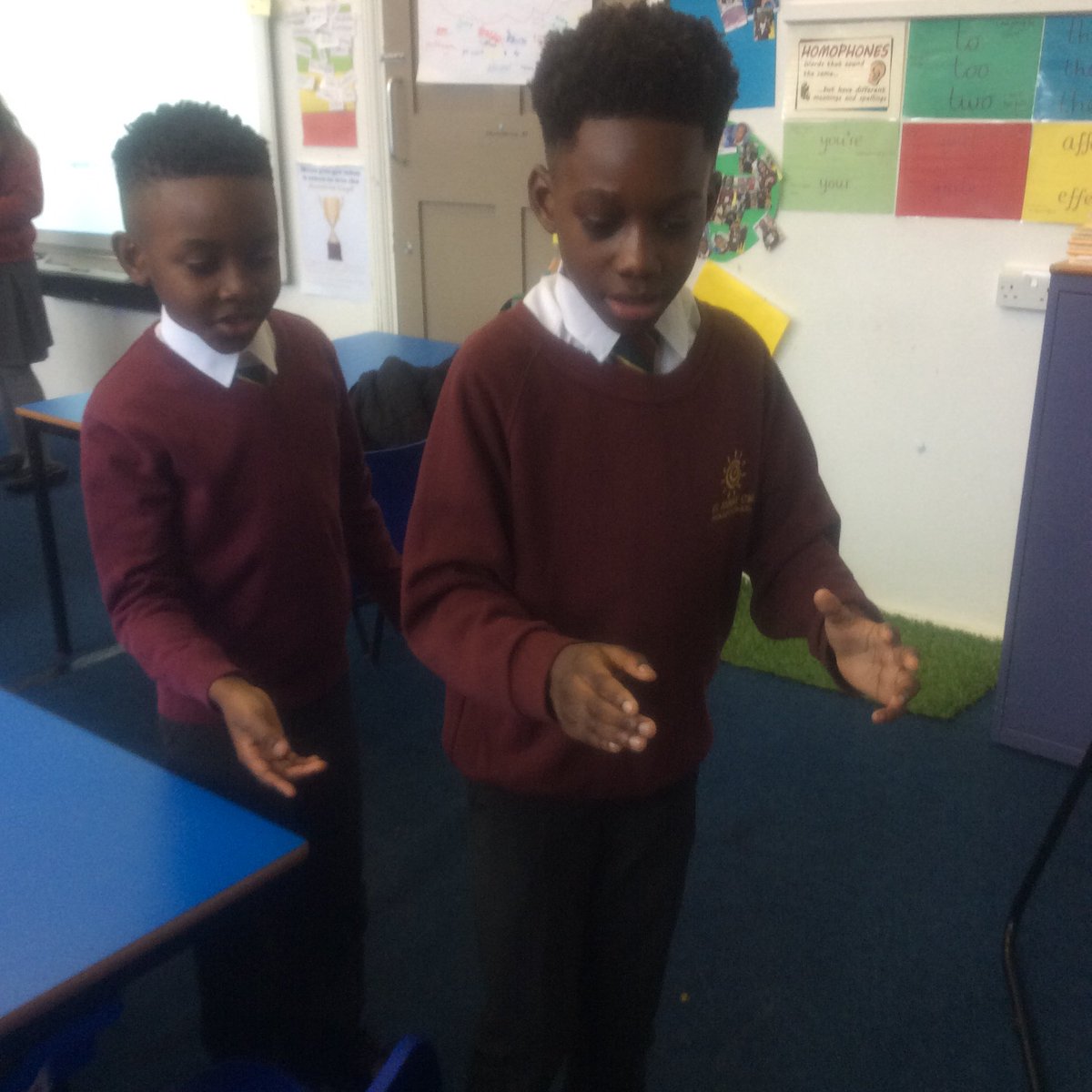 St_JamesYear4's tweet image. 4 Ghana using computing language to instruct their partner robots on how to navigate their way around the classroom. #codingday