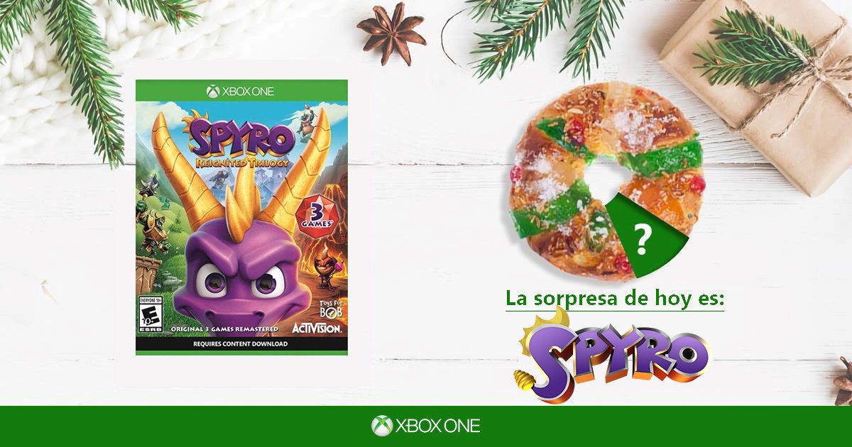 Xbox_Spain's tweet image. ¡Feliz año 2019! Seguimos con nuestro tradicional #RoscónXbox. Nueva porción con #SpyroReignitedTrilogy. Para participar:
-Residir en España
-Seguir a @Xbox_Spain 
-RT a la publicación
Suerte a todos.