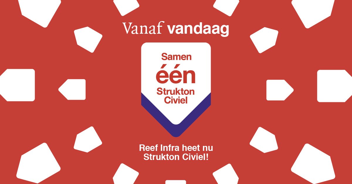 Vanaf vandaag zijn wij @Strukton Civiel Noord &amp; Oost. Mooie herinneringen, mooie projecten zetten we samen onder een nieuwe naam, met dezelfde gezichten voort. Gelukkig nieuwjaar!