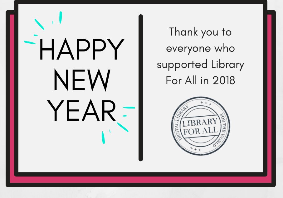 Thank you to everyone who contributed to this being a fantastic year for Library For All! Bring on 2019!⠀ #libraryforall #libraryforallaustralia
