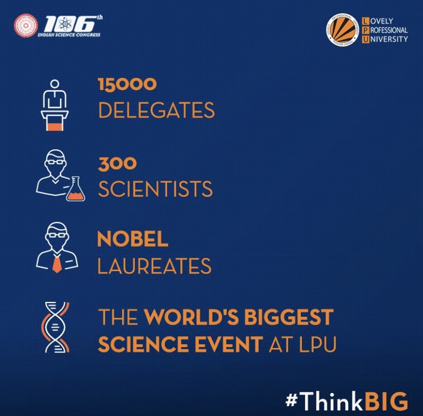 DrThethi's tweet image. We are ready to Welcome the World to the 106th edition of Indian Science Congress. #ISCatLPU
Inaugural Address by #PMModiAtLPU
#TimeCapsule
#MiniPunjab 
#ScienceExhibition
#SelfiewithKalamJi
#Microscope 
#Block25Plaza
#TransformerRobot