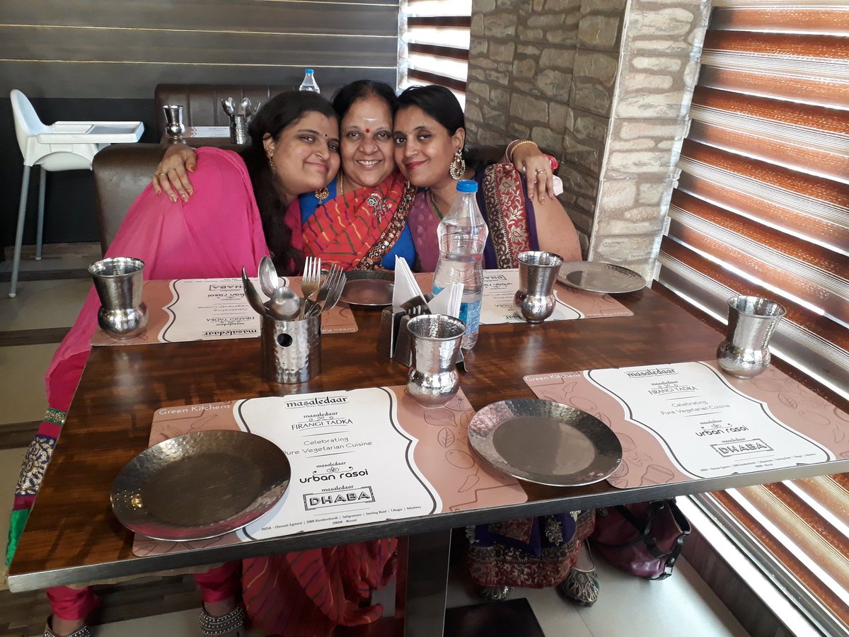 With great difficulty convinced my mom took hr for #newyearlunch 😊 nearly after two years after my dad left us #missyouappa 😭 #newyear #HappyNewYear2019 #familygoals #familytime #cherishingmemories  #momdaughters Yummilicious Punjabi cuisine 😋