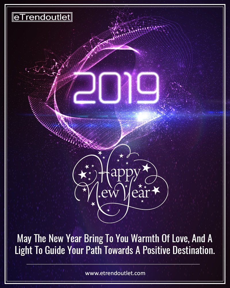 Etrendoutlet wishes you all a very happy &amp; prosperous New Year!!

#Etrendoutlet #HappyNewYear #HappyNewYear2019 #NewYearWishes #Celebration #Party #OnlineShoping #BuyOnline