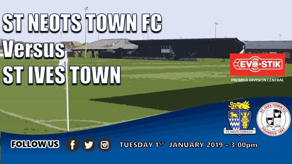 Happy New Year !!!!! And what better way to start 2019 than with a local derby as we welcome St Ives Town to the Premier Plus Stadium.
Hope to see you all later on today 
#wearesaints