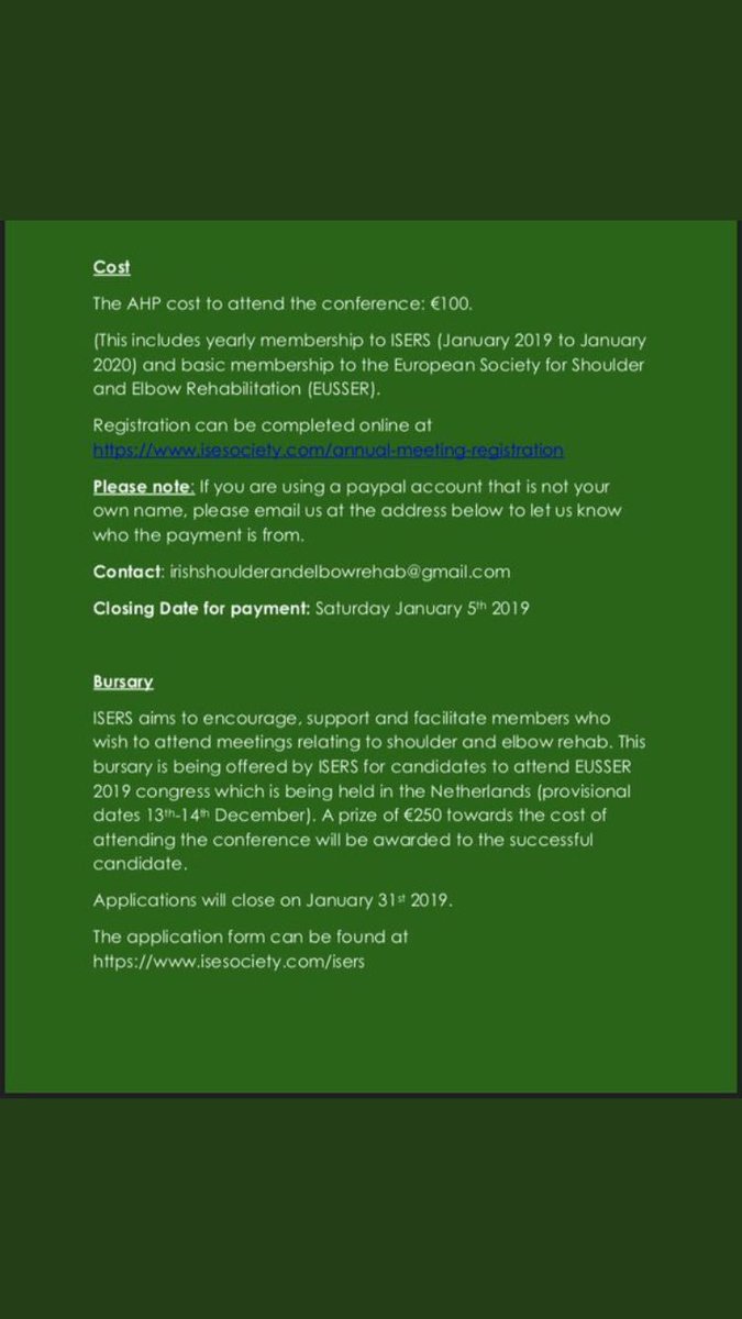 Looking forward to starting off the New Year with ISES conference and can’t wait to hear <a href="/LoriMichener/">Lori Michener</a> . Fantastic opportunity to hear this shoulder guru on home soil 😀