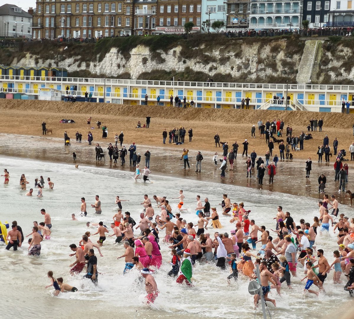 #broadstairs charity dip, #vikingbay #kent