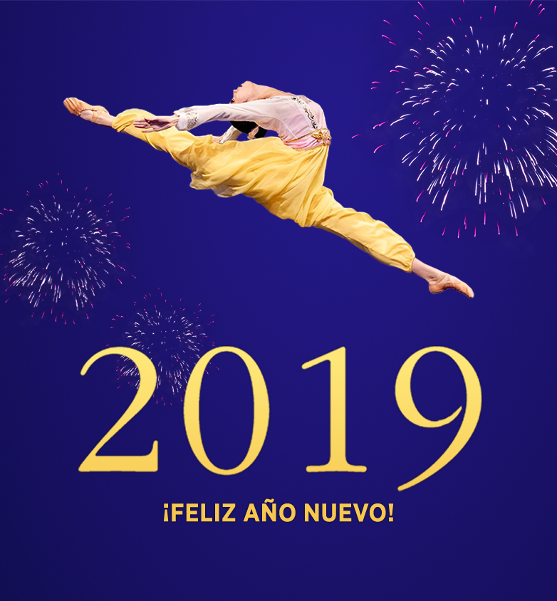 ¡Bienvenido 2019! 
¡En este año nuevo, damos un gran salto para celebrar nuestro nuevo espectáculo, en la gira mundial más grande que hayamos tenido hasta ahora! Esa es una gran noticia para todos ustedes cuyo deseo de año nuevo es ver Shen Yun. #Feliz2019