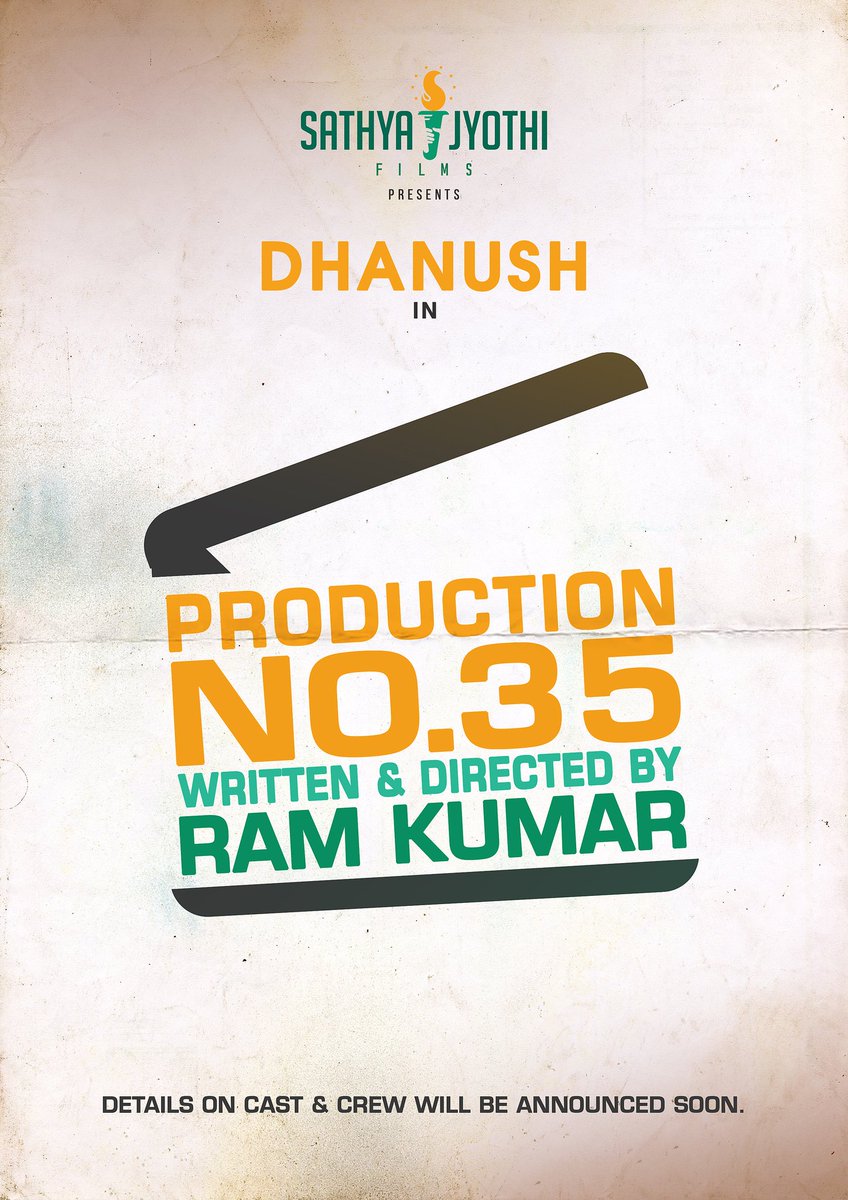 We are excited to collaborate with @dhanushkraja for 2 films, first film from the super hit combo of Durai Senthil Kumar and Dhanush, Music by Duo Vivek & Mervin & second film to be directed by 'Mundasapatti' & 'Ratsasan' fame Ram Kumar.