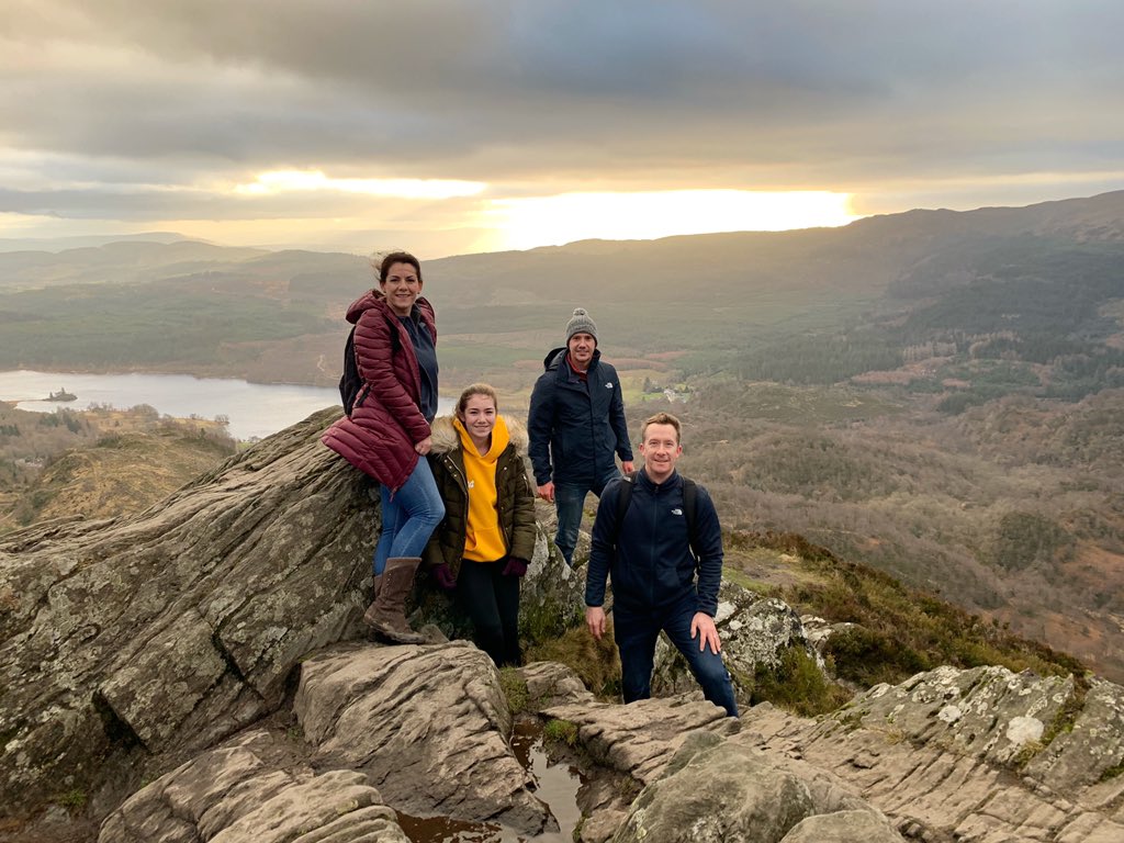 Myself, Janine, Reese & Richard at the top of Ben A’an, Scotland 
#scotland #benaan #lochkatrine #trossachs @lomondtrossachs
