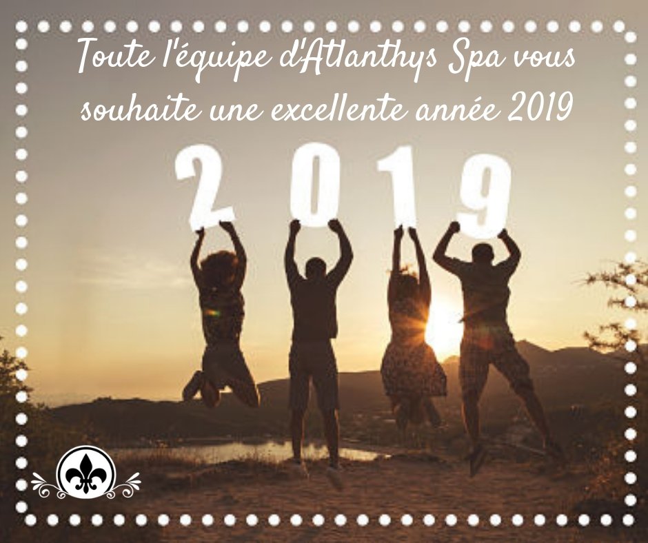 Toute l'équipe d'Atlanthys Spa vous remercie pour cette belle année passée avec vous et vous souhaite une excellente année 2019 pleine de détente et de surprise.