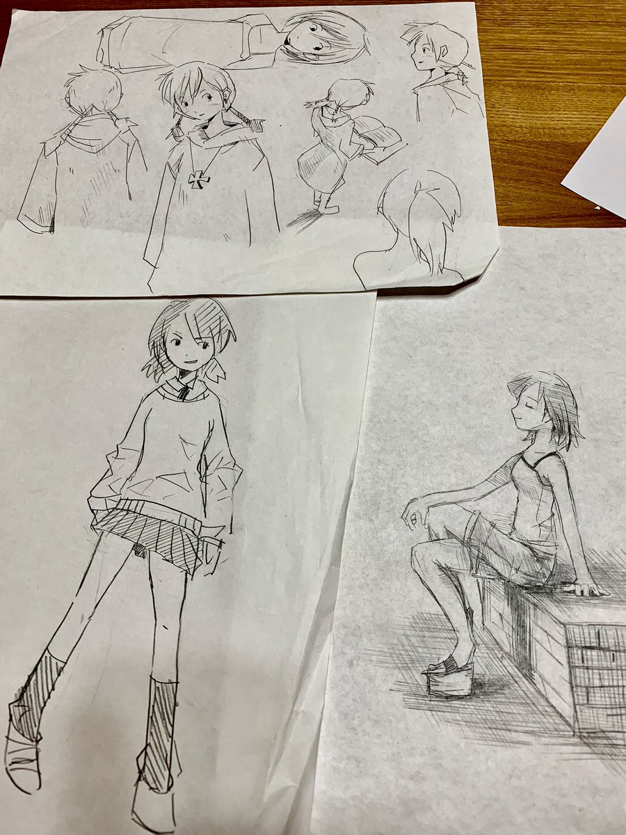 実家に帰ってスケッチブック漁ってました。
中学生→高校生→大学生①→大学生②
世代らしさが出てていいな。 