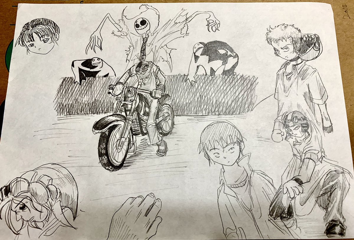 実家に帰ってスケッチブック漁ってました。
中学生→高校生→大学生①→大学生②
世代らしさが出てていいな。 