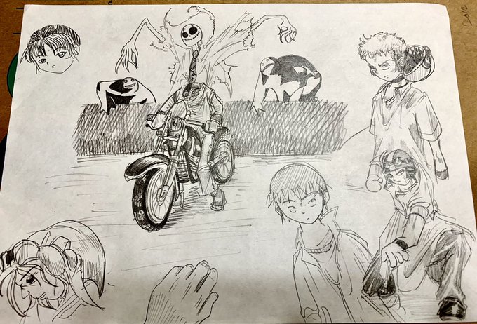 実家に帰ってスケッチブック漁ってました。
中学生→高校生→大学生①→大学生②
世代らしさが出てていいな。 