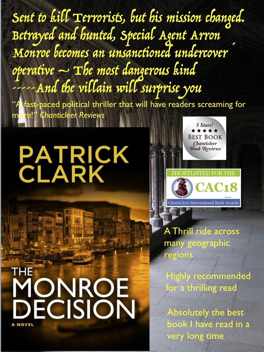 paperbackwrit12's tweet photo. START THE NEW YEAR WITH A GOOD BOOK! Spies and politics are abundant in this smooth, captivating read that’s hard to put down - @ChantiReviews, DEEP DISCOUNT@http://www.amazon.com/author/clarkpatrick … … #thriller #amreading #novels #goodreads #fivestarfan https://t.co/Sb8X1QPZAn
