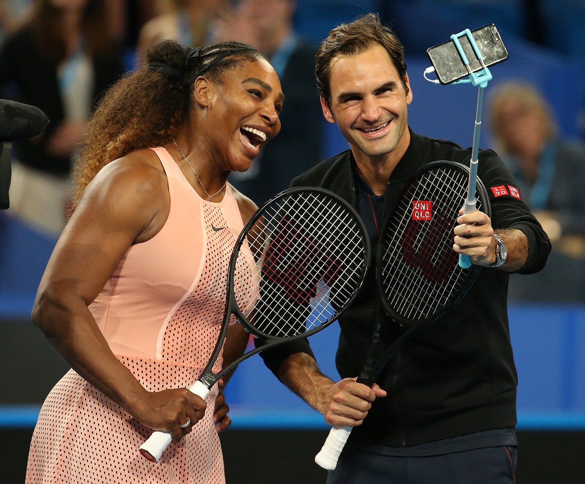 hopmancup's tweet photo. Greatest selfie of all time.

@serenawilliams @rogerfederer #HopmanCup https://t.co/514rO1DZoh