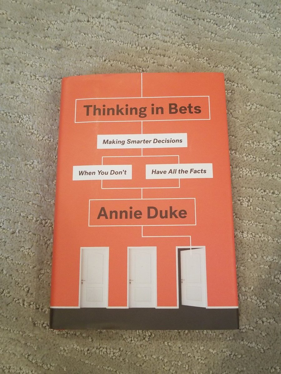 phillyrealty's tweet photo. #NewYearsDay really enjoying this book !  Think like a championship poker player !  #thinkinginbets #annieduke #10pagesaday https://t.co/1treoT5mcp