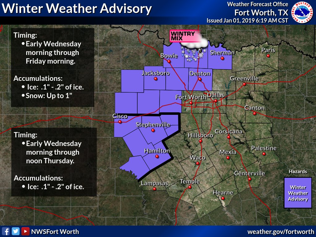 A Winter Weather Advisory is now in effect for parts of North and
