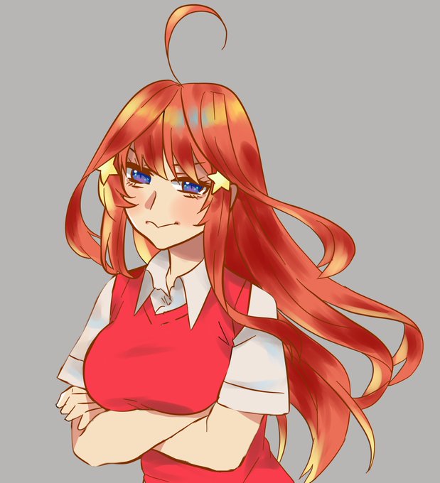 Lily Patch COMM OPENさんがTwitterに投稿した中野五月(五等分の花嫁)のイラスト。