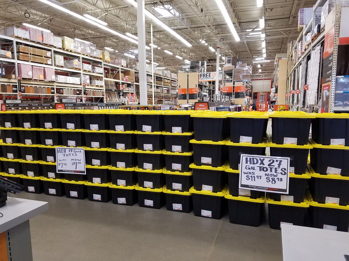 MattAngelilli's tweet photo. Come get your totes!!! We have all the solutions to your storage needs here at the Bel Air Home Depot. #stackithighwatchitfly #getorganizedin2019 https://t.co/jlw4doifEo