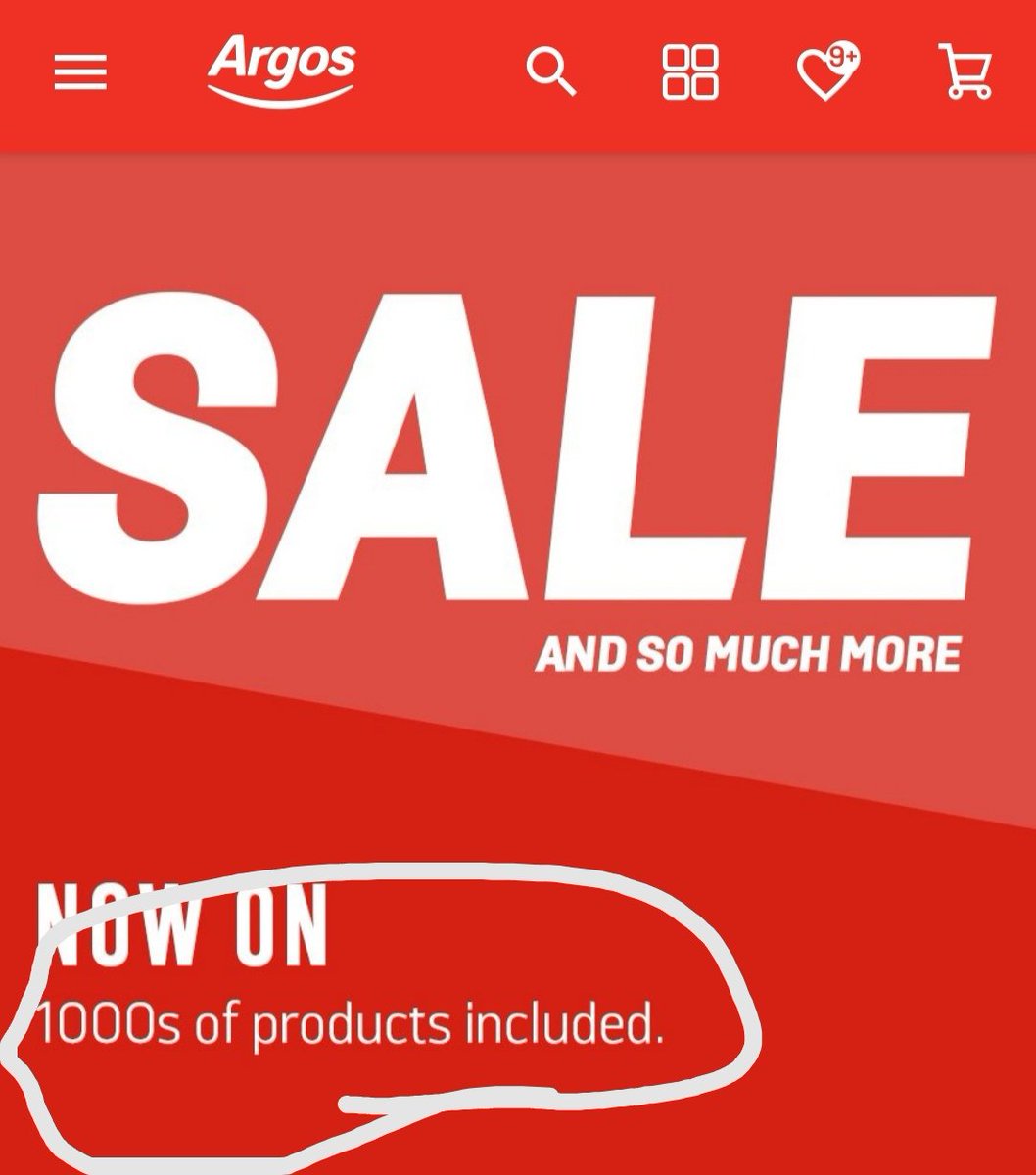 DunsdonLord's tweet photo. @Argos_Online I feel a bit upset /mislead by your latest advertisement, 

SALE and so much more 

NOW ON 
1000s of products included 

So I click the link for shop all and this is what I get (853 products)

I look forward to hearing from you soon https://t.co/rBNrpCMEYN