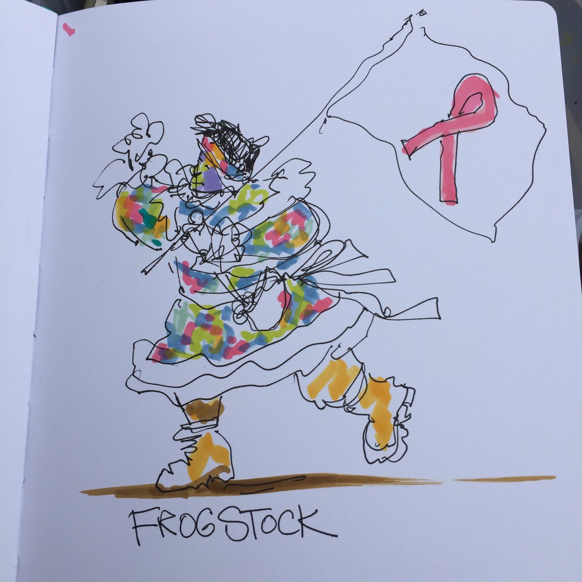 SigneWilk's tweet photo. Well here’s a change In messaging from past Mummers parades! Welcome #Frogstock! @phillydotcom @mummersparade https://t.co/dMR506UUz3