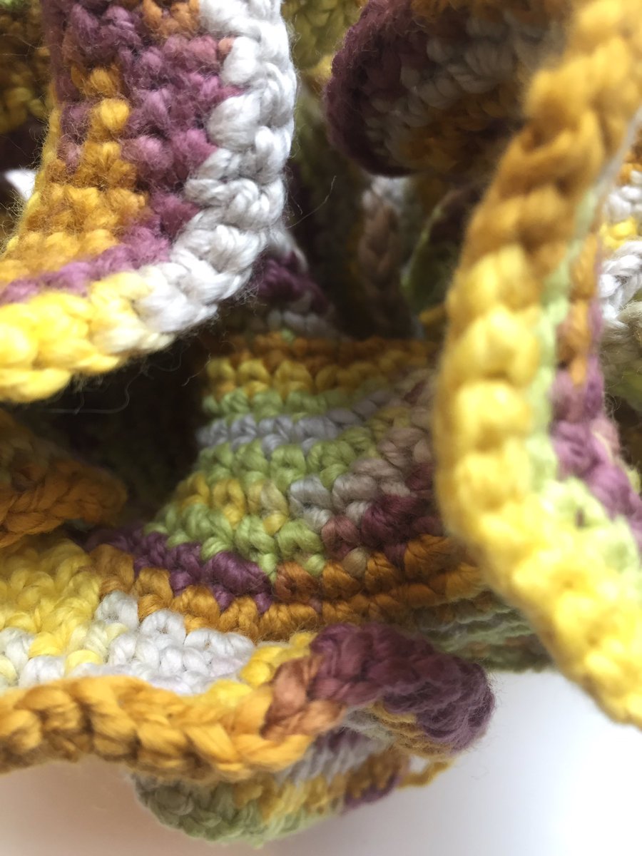 mathinyourfeet's tweet photo. Details of the delicate curves and structure of the 4+1 #hyperbolicplane #WIP #noneuclidean #geometry #mathart #mathyarns https://t.co/nlQxht9RVf