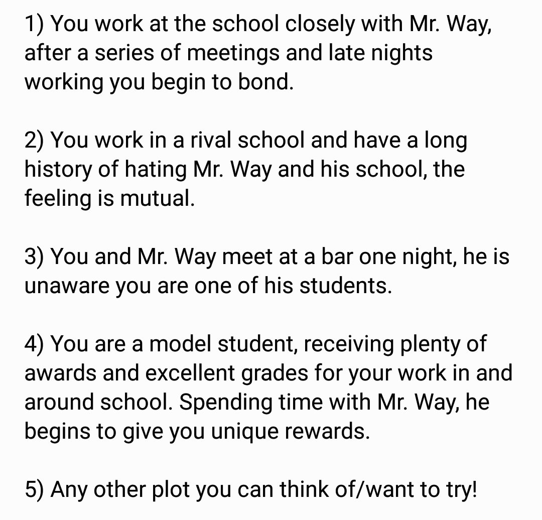 PrincipleGWay's tweet image. Plot ideas...