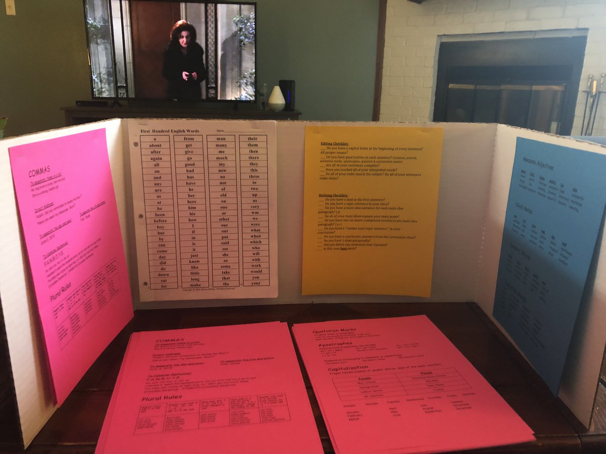 MrsChavez4th's tweet photo. Watching Gilmore Girls and making writing “offices” for the students when they get back. #lifeofateacher #thankfulforrest https://t.co/F5q2zwWVHs