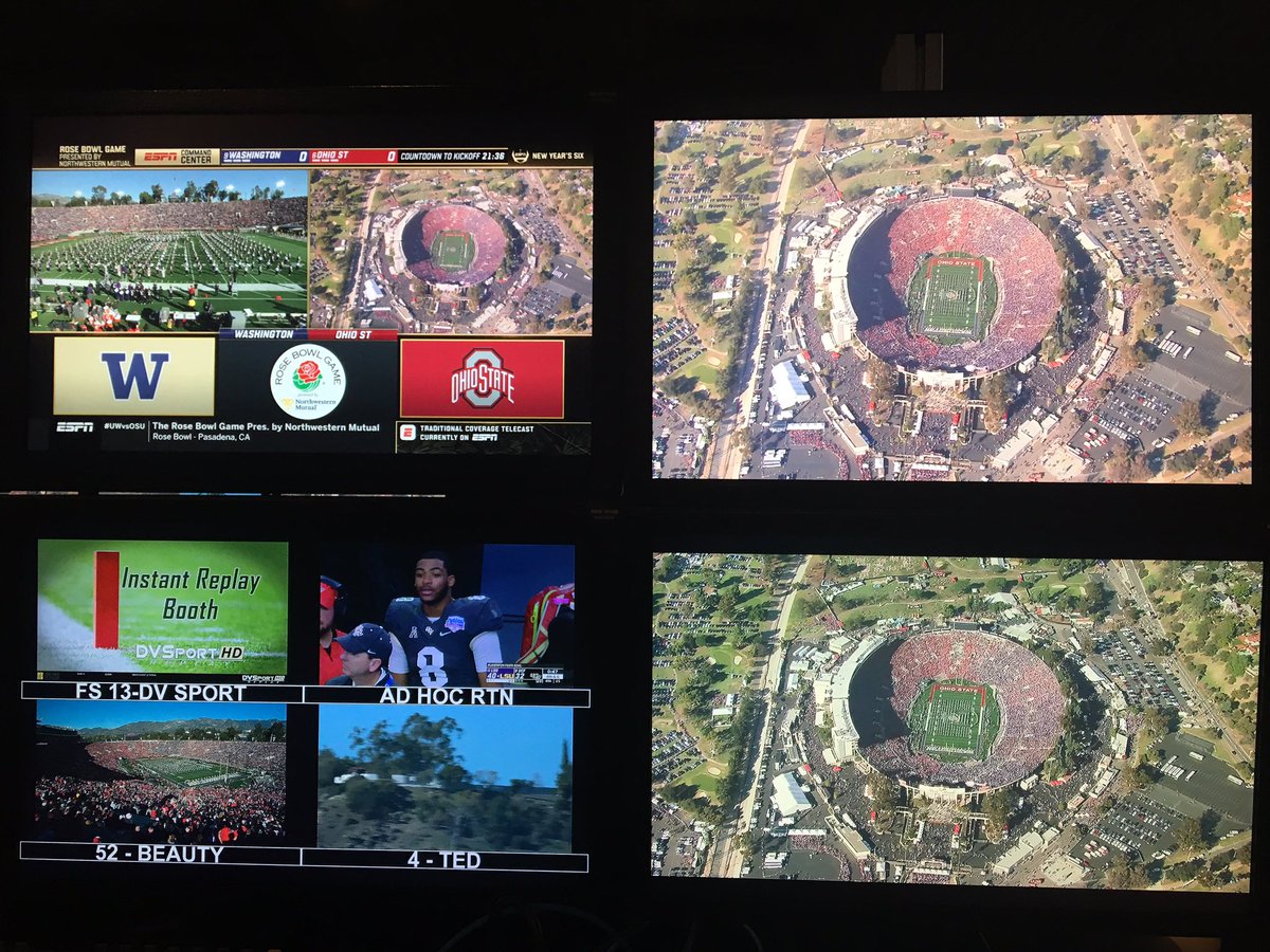 GoodyearBlimp's tweet photo. @goodyear #blimpview over @RoseBowlStadium live on @espn Command Center. Itโs almost@time for the @rosebowlgame ๐น๐ https://t.co/3Rek2O3zgf
