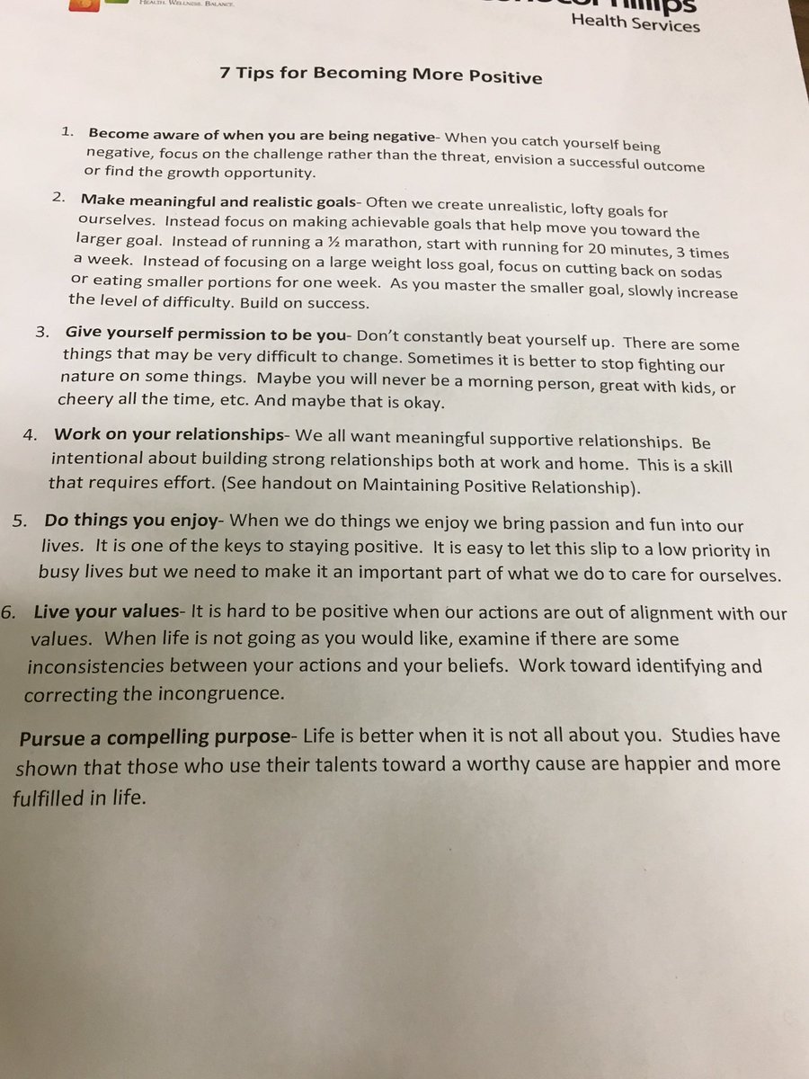 Thrivesp's tweet photo. This list came from my work health services group and think it has some great points to ponder on the first day of 2019.  Happy new year all! https://t.co/Bw1jdGQRo5
