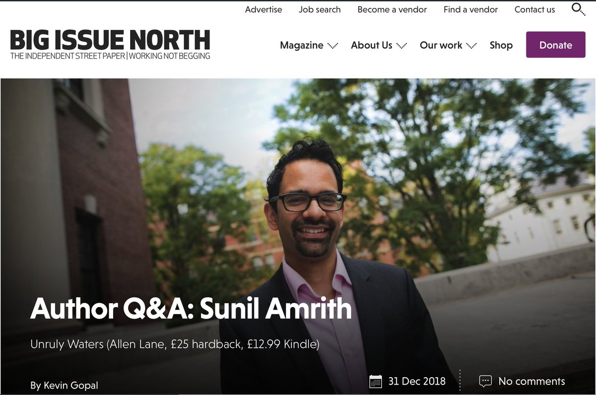 ‘The landscape of contemporary South Asia was shaped by responses to the disastrous famines of the late nineteenth century,’ historian <a href="/sunilamrith/">Sunil Amrith</a> tells <a href="/kevingopal/">Kevin Gopal</a> about his new book Unruly Waters - bigissuenorth.com/reading-room/2… <a href="/AllenLaneBooks/">Allen Lane</a>