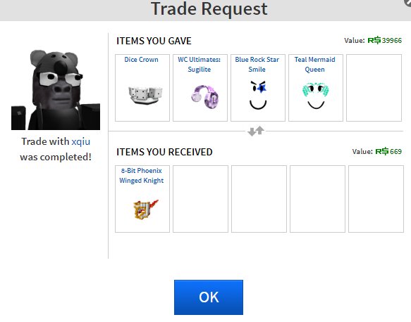 F7 Left On Twitter I Really Hope This Thread Gets An Appeal For Me To Get All The Items I Lost To This Scammer Xqiu Right Now Is Not Banned From Roblox - dice crown roblox