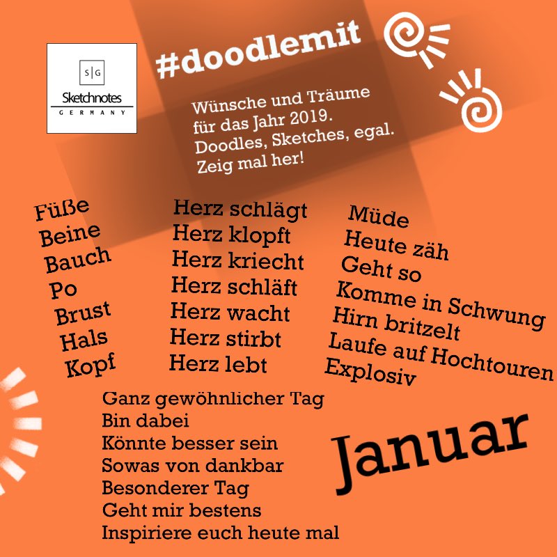 dieHauteCulture's tweet photo. #doodlemit Here come the proposals for daily doodling in january. Starting into the year with wishes, dreams, how am I? Choose a comic drawing of yourself, an animal, anything to combine with the words. #todaysdoodle #doodles https://t.co/tP2MuTNReY
