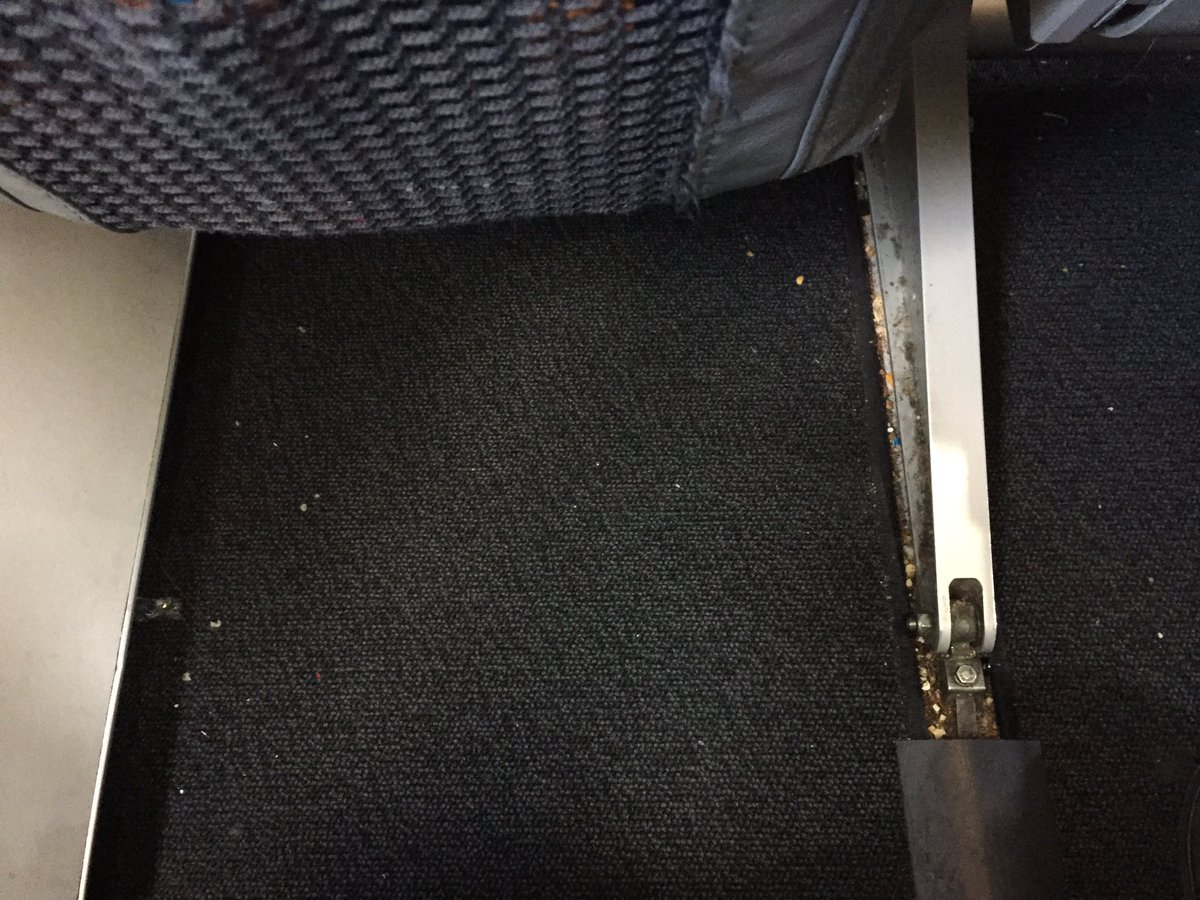 chelle_mcde's tweet photo. Cheap flight, yes, but cheap sanitation too #frontierairline ? This is a bit inconsiderate &amp; just plain gross. https://t.co/nsNzE95ecS